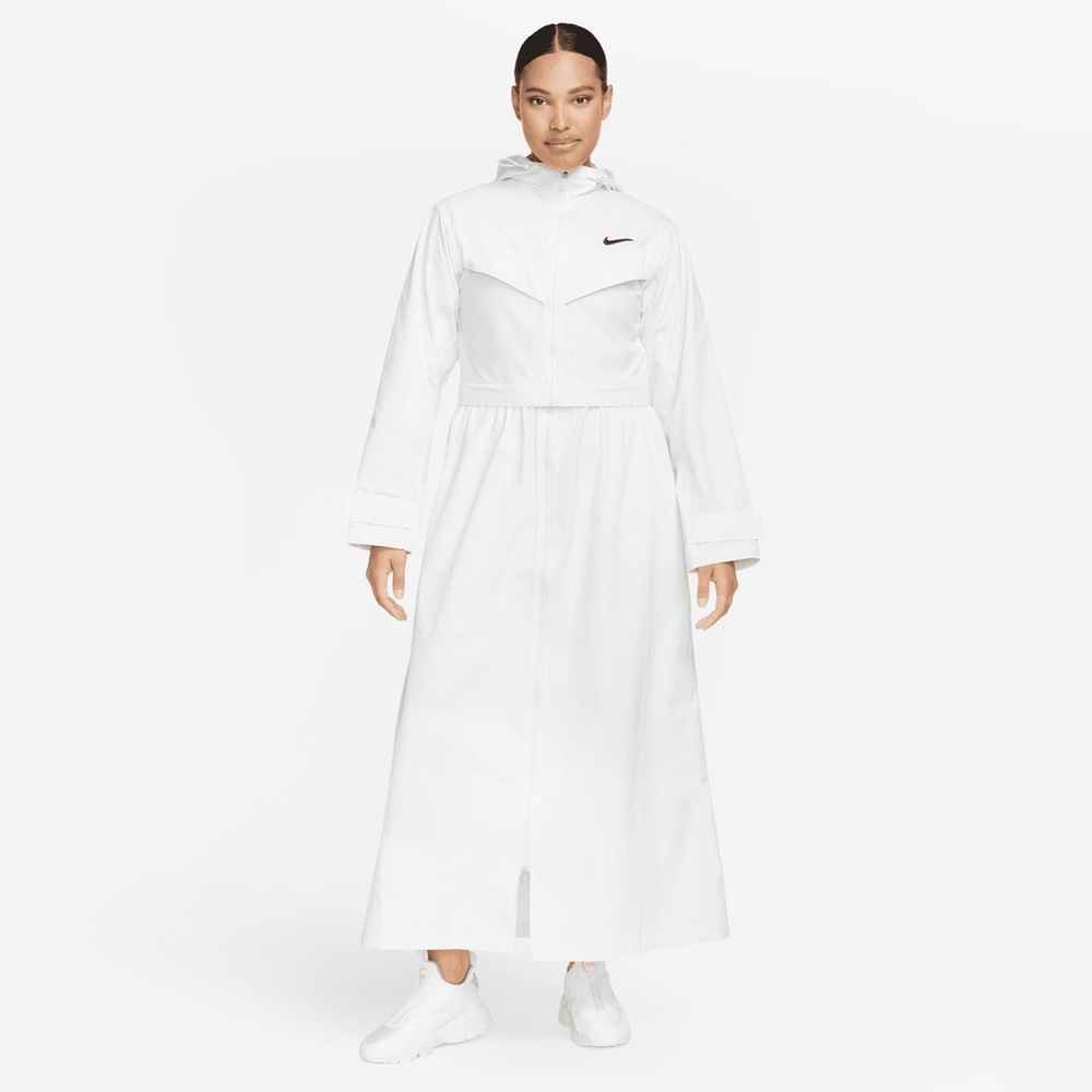 Serena Williams White Hooded Long Jacket